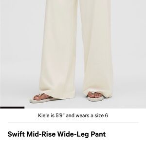 lululemon athletica Cream Swift Mid-Rise Wide-Leg Pant Light Ivory